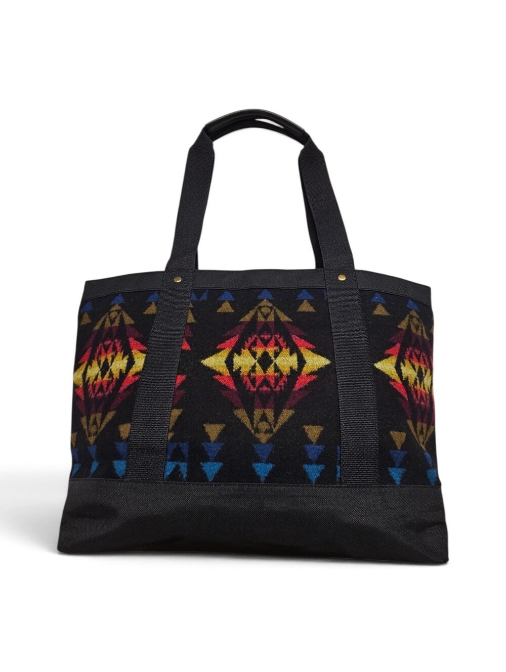Pendleton Echo Canyon Zippered Tote In Virgin Wool Pattern In Blue And Black - Picture 2 of 8